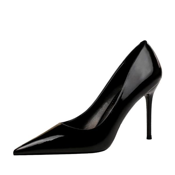 

dress shoes women pumps brand high heels black patent leather pointed toe stiletto woman ladies plus big size 11 12