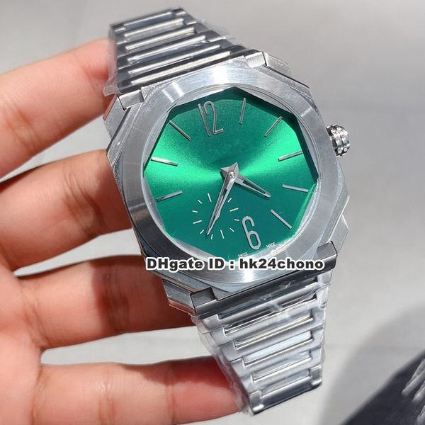 

4 styles watches 41mm octo finissimo 103431 103297 miyota automatic men's watch green dial silver case gents sport stainless 245a, Slivery;brown