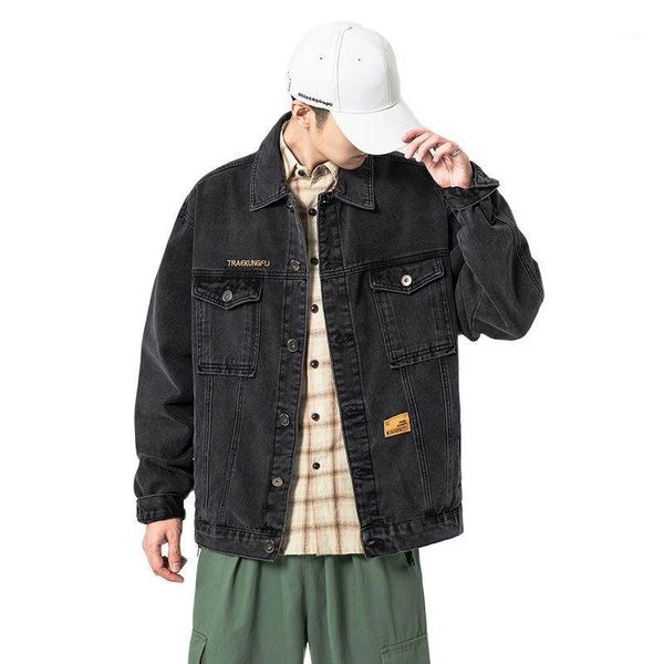 

men's jackets tuan. spring and autumn casual denim jacket, loose large size jacket, Black;brown