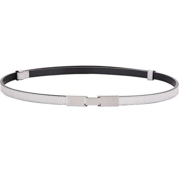 

belts lady genuine leather thin belt silver alloy buckle adjust waistbands cowskin girl decorate small cummerbunds dress gifts, Black;brown