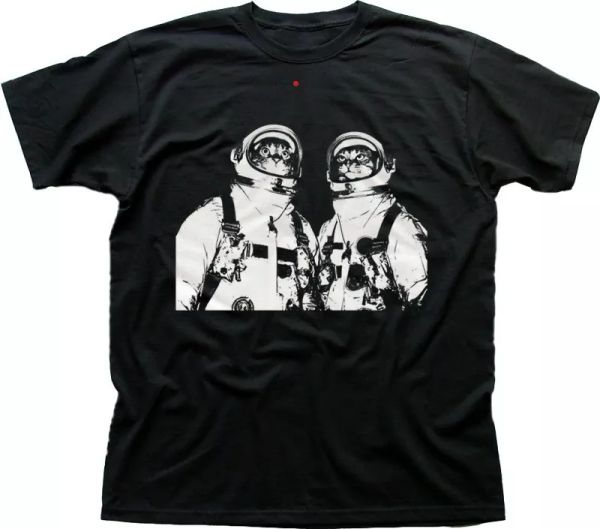 

Cats in Space nasa black printed t-shirt FN9405, White;black