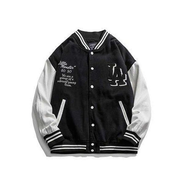 

men's jackets 2021 street retro embroidery baseball uniform jacket men and women trendy brand hip-hop loose wild casual couples, Black;brown