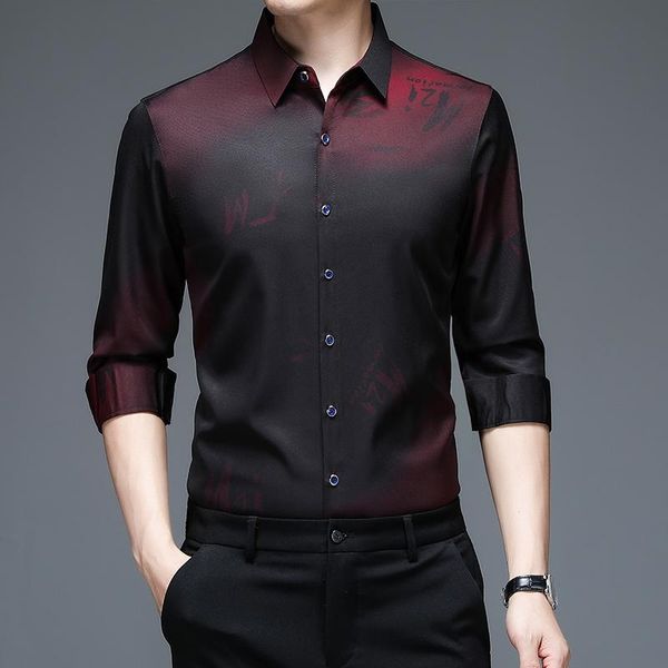 

men's casual shirts fashion tie dye men long sleeve shirt slim fit chemise homme camisa masculina vintage clothes, White;black