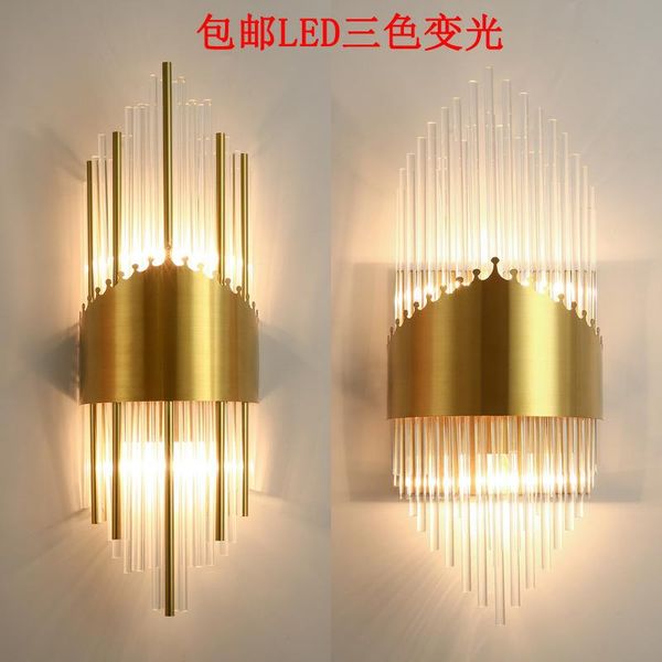 

loft living room decoration crystal wall lights bedroom light wood bedside corridor lamp