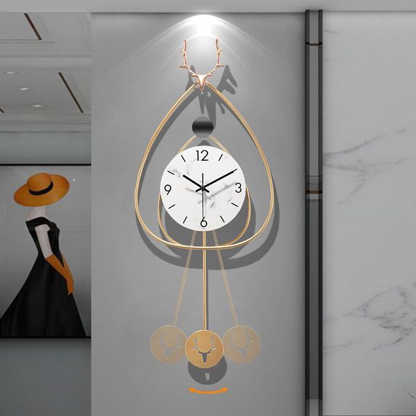 

wall clocks nordic clock simple style light luxury living room home decoration watch silent
