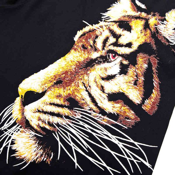 

hoodie spring tiger print shirt of the fashionable men erkek kazak fine pull animal homme printed man's sweater chompas, Black