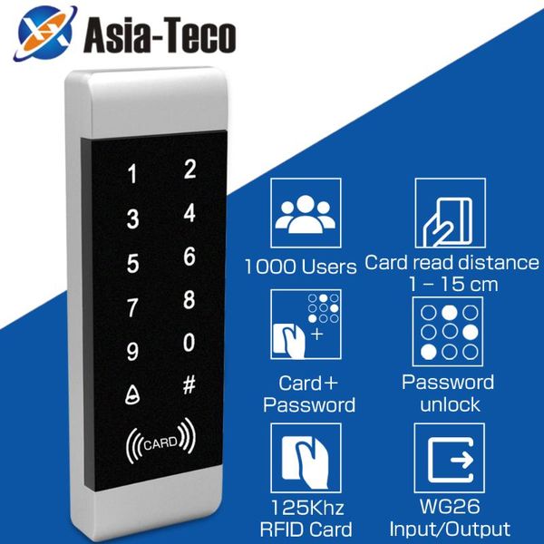 

125khz standalone access control rfid narrow size door frame touch keypad with backlight fingerprint