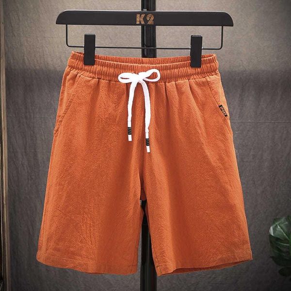

men's shorts 2021 cotton summer capris trend beach sports pants loose casual, White;black