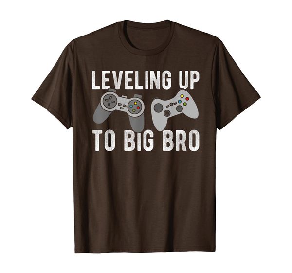 

gamer leveling up to big bro shirt promoted to big brother, White;black