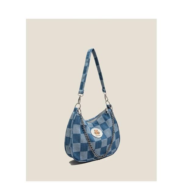 

duffel bags elmsk england ins blogger vintage chain plaid armpit bag cartoon bear casual canvas messenger fashion shoulder women