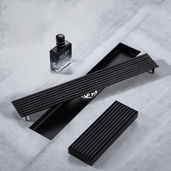 

other bath & toilet supplies stainless steel floor drains 10-100cm rectangle mesh black drainage hardware bathroom kitchen balcony waste dra