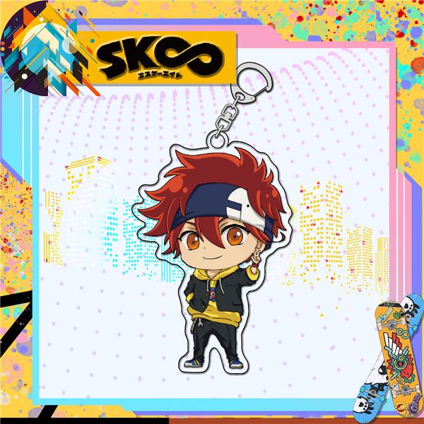 

sk8 the infinity keychain women cartoon figure langa hasegawa key ring pendant kids girl cute funny key holder jewellery breloks, Slivery;golden