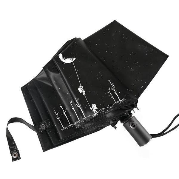 

umbrellas black automatic umbrella women windproof foldable uv protection sun strong rain portable business japanese gear a6a