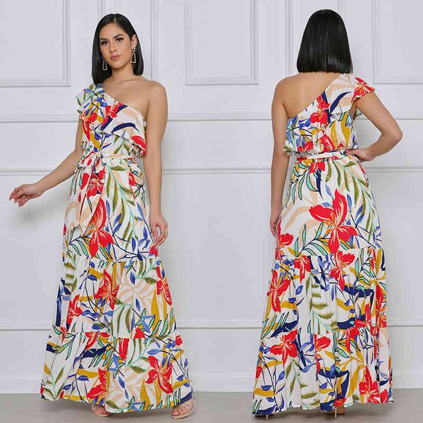 

dresses 2021 summer sleeveless one shoulder women's clothing african long dresses for women fashion africaine maxi dress africa clothes, Black;gray