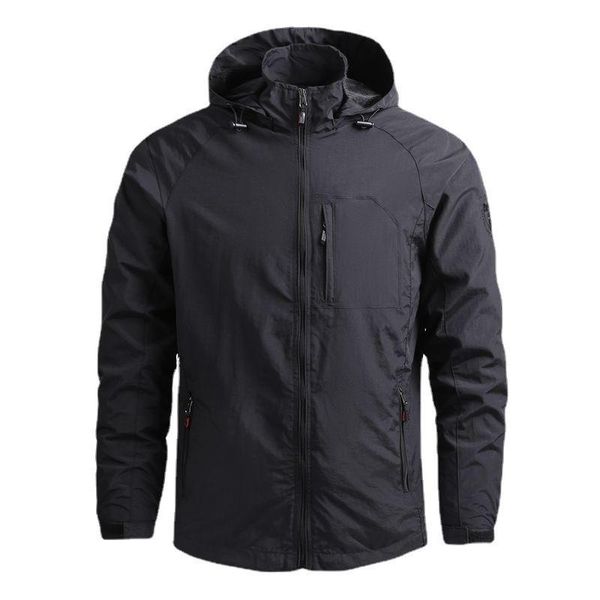

men's jackets 2021 winter autumn jacket thin mountaineering outdoor storm leisure sports windbreaker hooded coat men waterproof, Black;brown