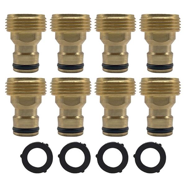 

garden water connectors brass hose tap connector 3/4 inch quick adaptor accessories 8pcs 3/4-inch watering equipments