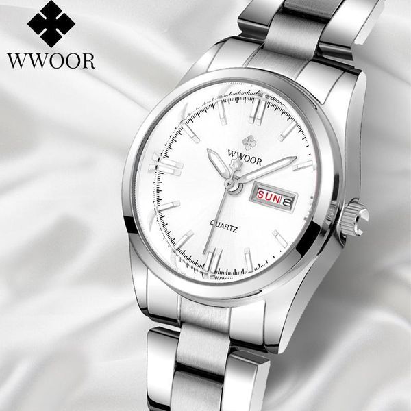 

wristwatches japanese quartz movement wwoor watch for women fashion silver wrist waterproof white luxury ladies dress, Slivery;brown