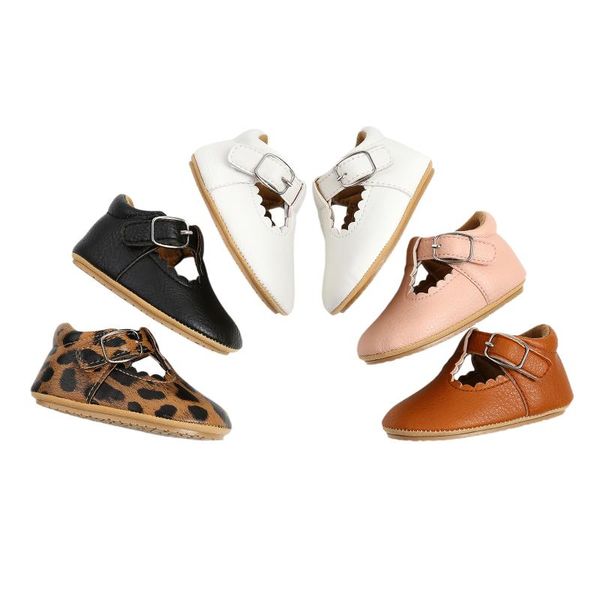

infants baby girl anti slip leather shoes walking decoration anti-slip ruffle hem birthday gift sneaker leopard/solid for 0-18m first walker