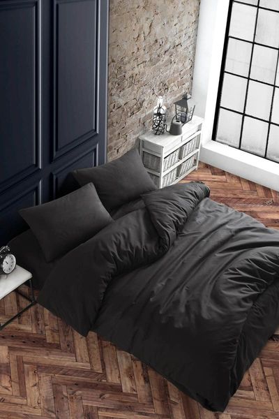 

bedding sets plain black ranforce double duvet cover set ct-1712