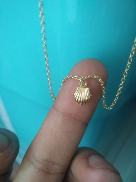 

pendant necklaces small shell conch charm necklace cute 3d sail sailor sea ocean beach animal pearl lucky, Silver