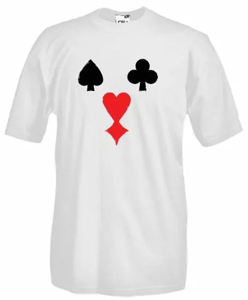 

shirt d40 clown poker hearts spades joker paintings flowers, White;black