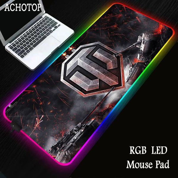 

mouse pads & wrist rests pad world of tanks rgb large anti-slip gamer gaming mousepad keyborad mat xxl lappadmouse led backlight