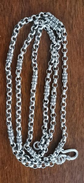 

chains ew real s925 sterling silver man necklace vintage vajra o shaped 4mm sweater chain for men and women