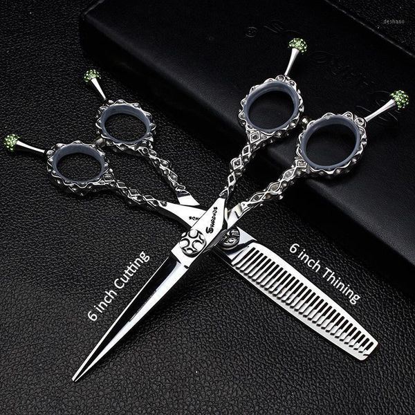 

hair salon 440c professional hairdressing scissors stylist with 6-inch flat cut teeth a-line1