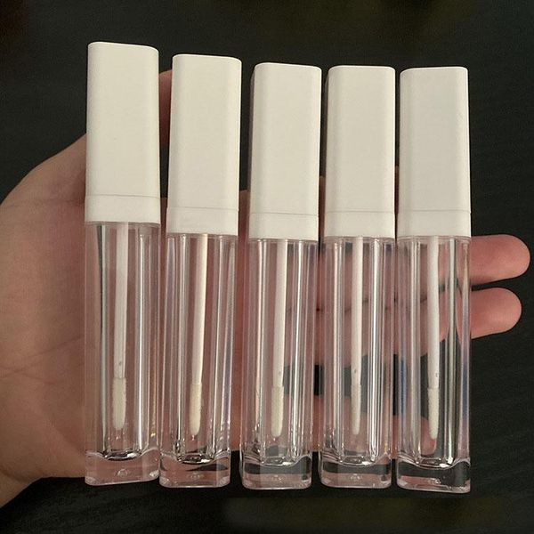 

storage bottles & jars 6.5ml makeup lipstick accessories empty lip gloss packing containers white lid lipgloss bottle clear oil package