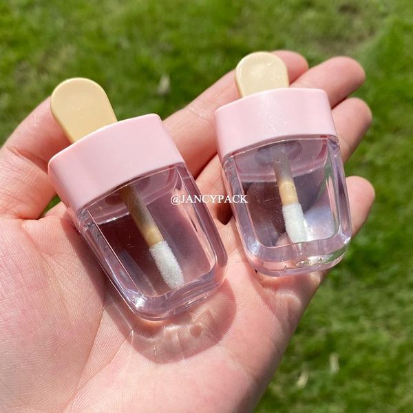 

storage bottles & jars 3.5ml pink star lid empty cute plastic refillable lip gloss tube container clear tubes lipgloss packing