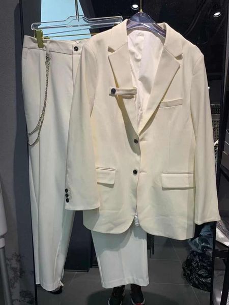

men's suits & blazers zk853 fashion sets 2021 runway luxury european design party style clothing, White;black