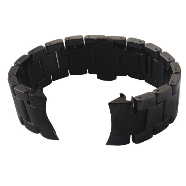 

watch bands ceramic watchband 22mm mens black band for samsung gear s3 frontier curved ends stainless steel special, Black;brown