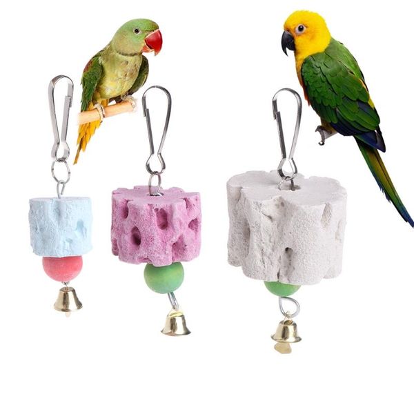 

small animal supplies parrot mineral stone grinding mouth molar hanging birds parakeet chew cage toys drop