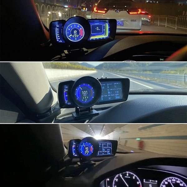 

obd2 hud multi gauge boost scan head-up display car turbine pressure oil temp