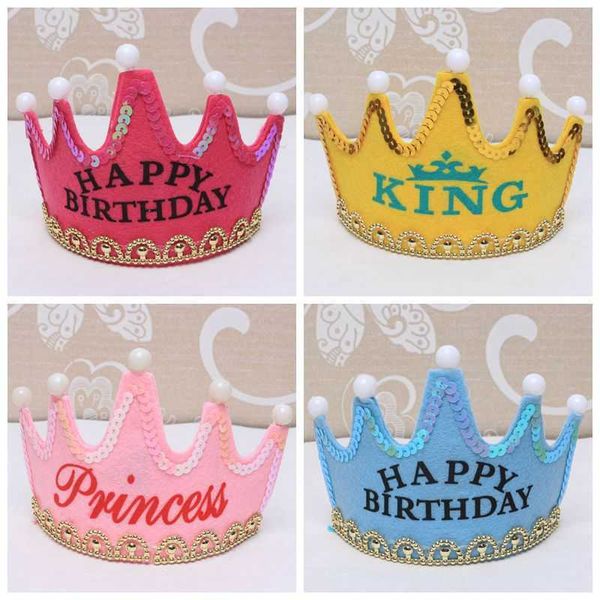 

headdrs decoration crown happy king red led lights girl boy birthday party hat