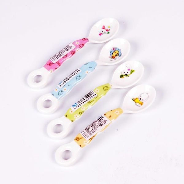 

spoons baby cartoon feeding spoon children's soup coffee meal soft dinnerware dispensing
