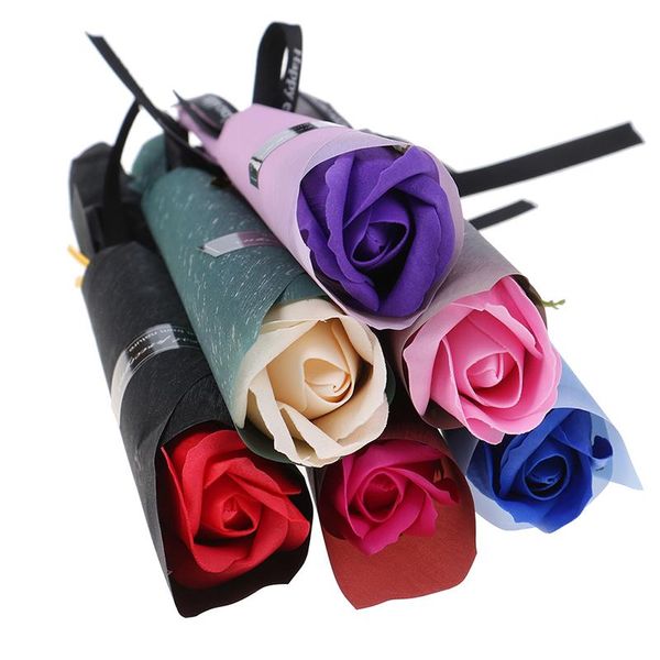 

decorative flowers & wreaths soap flower rose artificial bouquet multicolor wedding decoration scrapbooking fake