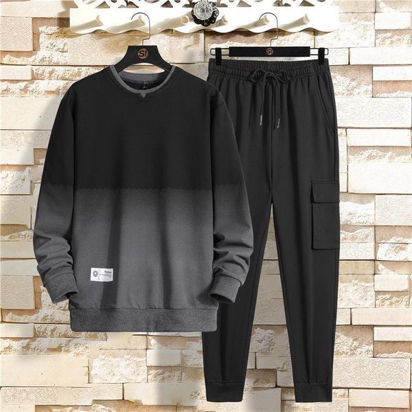 

men's hoodie + sweatpants striped sportswear running wear fashion casual 2021 tracksuits, Gray