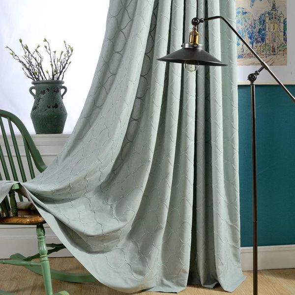 

curtain & drapes modern and simple chinese cotton linen embroidery blue white curtains for living room bedroom japanese