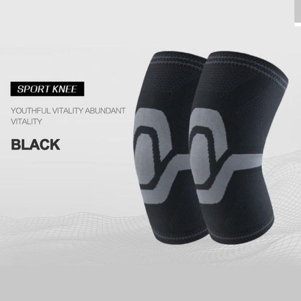 

elbow & knee pads 1pc elastic nylon sports fitness kneepad gear basketball volleyball brace protector safety, Black;gray