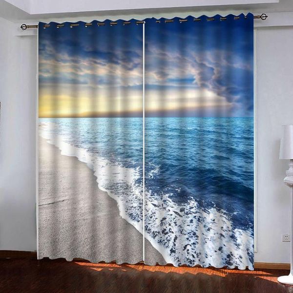 

curtain & drapes custom 3d beautiful scenery of the sea for living room bedroom decorative kitchen curtains