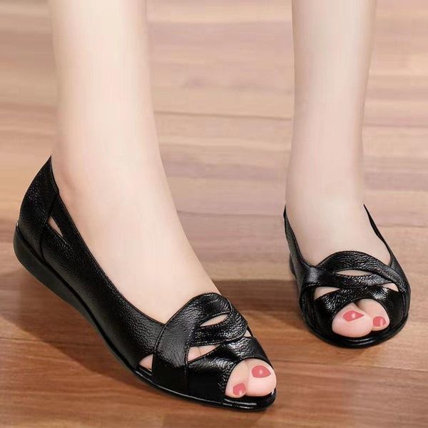 

sandals 2021 summer fashion women's fish mouth non-slip flat bottom woman flip flops slippers womens, Black