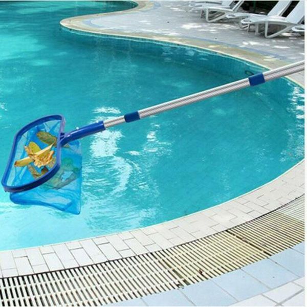 

pool & accessories swimming deep bag leaf rake mesh skimmer with pole cleaning tool g66