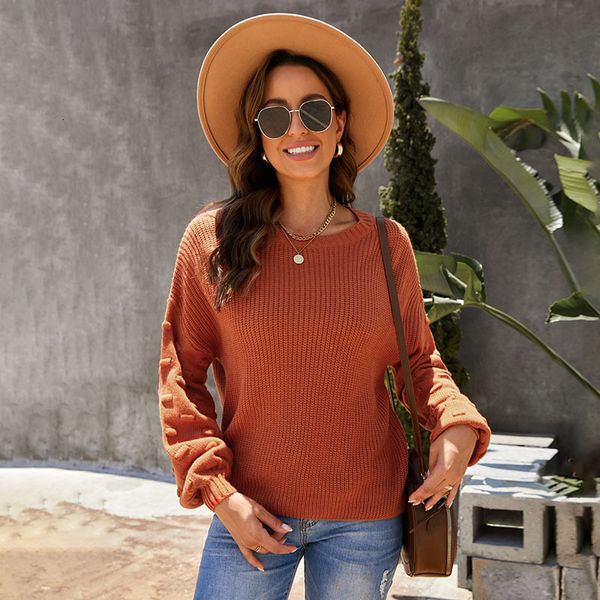 

shiying solid color sweater women's autumn winter 2021 jacquard long sleeve stitching knitted 2721167, White;black