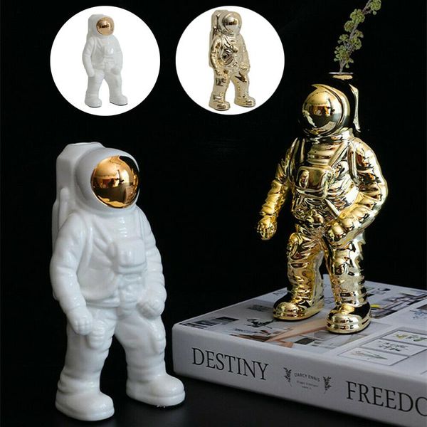 

ceramic space man sculpture astronaut statue model flower vase for deskliving room bedroom modern fashion home decor crafts vases