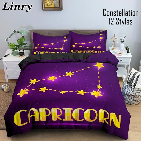 

bedding sets luxury purple 12 constellations astrology pattern duvet cover set pillowcase twin//king size bedclothes home decor textile