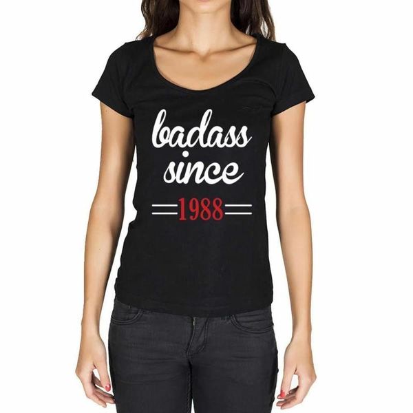 

women's t-shirt badass since 1988 mujer camiseta negro regalo de cumpleaos, White