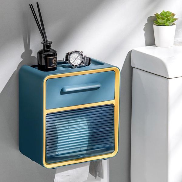 

toilet paper holders tissue box perforation-waterproof wall-mounted rack drawer