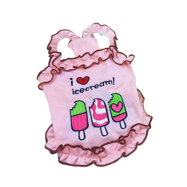 

dog apparel small pet t-shirt shirts cat cute ice cream printing cotton camisa perro summer clothes vest g1