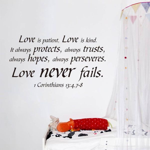 

wallpapers bible letter quotes love is patient kind wall sticker pvc art